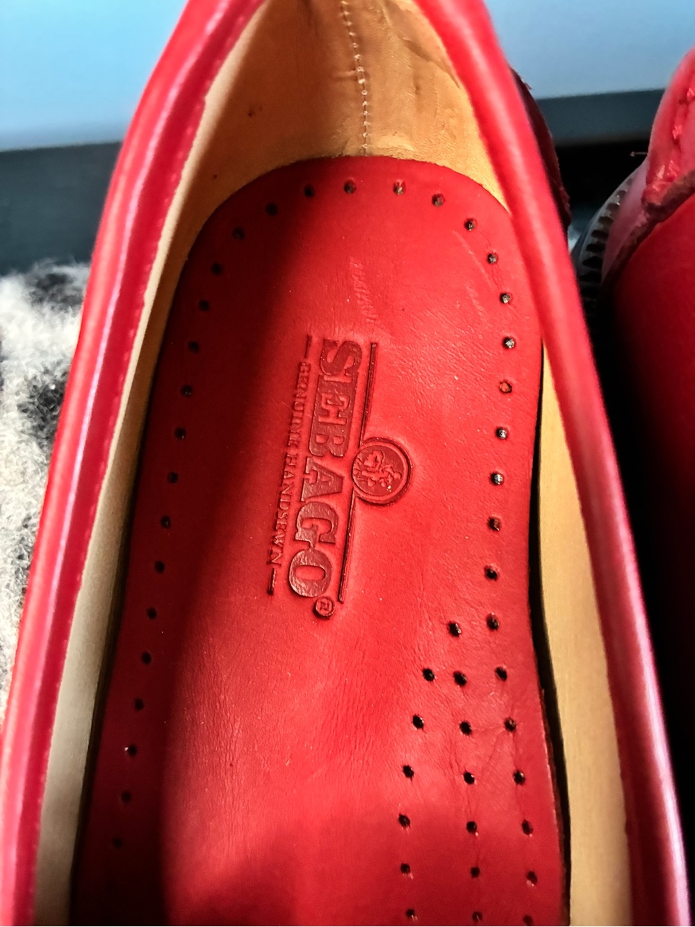 Sebago Red Leather Penny Loafers for women - Picture 4 of 8